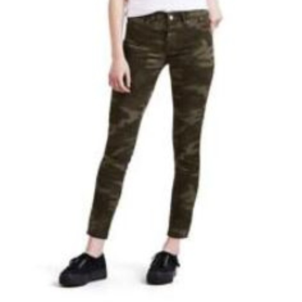 Levi's Women's 711 Mid-Rise Ankle Print Soft Green Skinny Soft Camo Jeans Sz 24